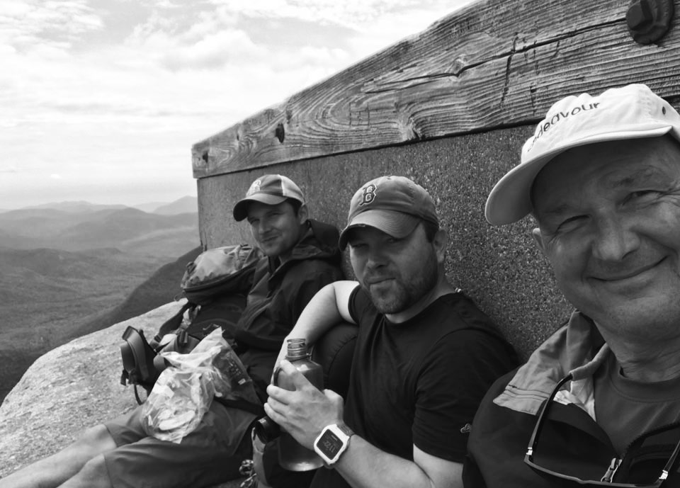 Sheltering for lunch on top of Mt Garfield