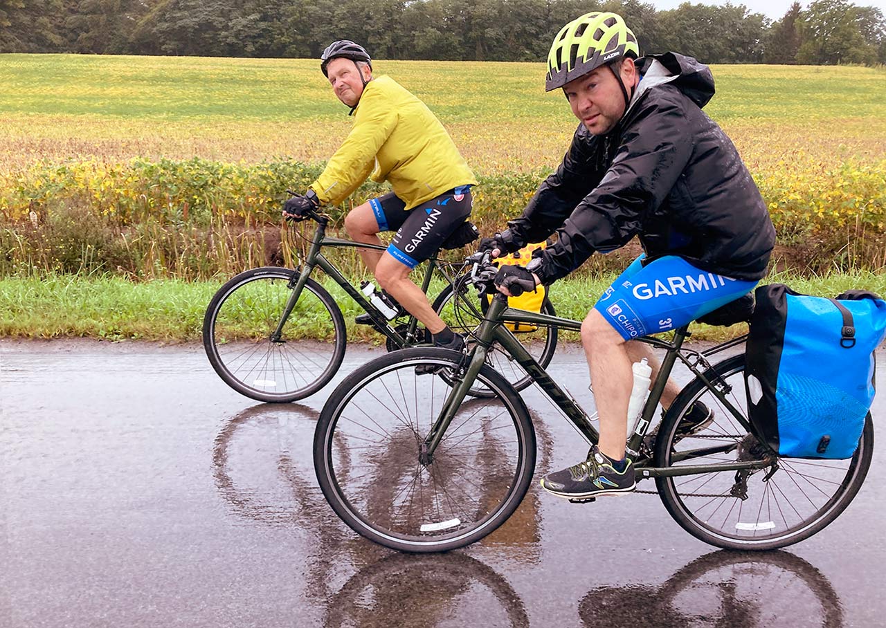 Riding through farmland