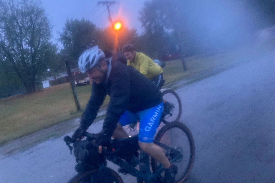 Cycling in the rain